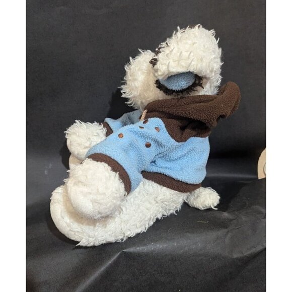 Hugfun International Blue/Brown Hoodie Teddy Bear Plush w/Earmuffs - Picture 5 of 9